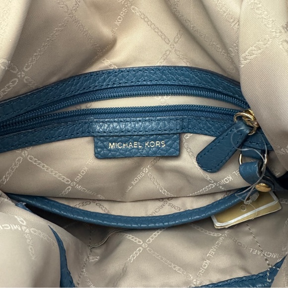 Michael Kors Blue Leather Viv Large Backpack - Picture 8 of 15